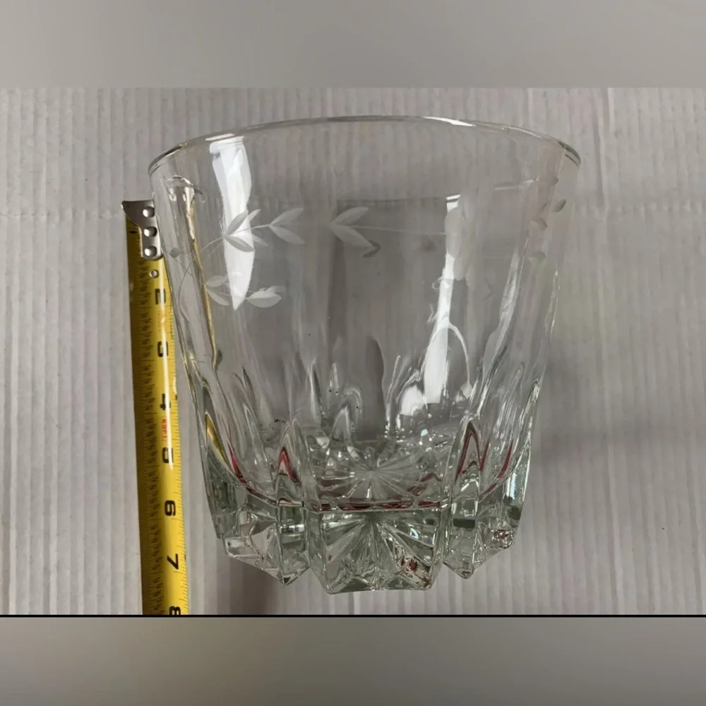PRINCESS HOUSE Heritage 2 Vintage Ice Buckets Floral Etched Glass Crystal Bowls